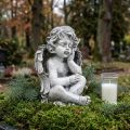 Grabengel Angel Gray Grave Figūra Kapo puošmena 24cm | Floristik24.lt