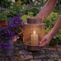 Dekoratyvinis žibinto žibintas metalinis su rankena rože Ø18cm H29cm | Floristik24.lt