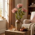 Rudens gėlių segtukas dirbtinis Protea Rosa Leucospermum 73cm 3vnt. | Floristik24.lt