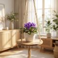Augalų sūpynės, gėlių padėklas ant virvės, pakabinamas krepšelis su makrame Ø34cm L84cm | Floristik24.lt
