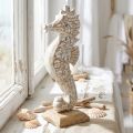 Seahorse Deco White Wood Maritime Decoration Deco Figūra H38cm | Floristik24.lt