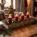 Stalo apdaila Advento žvakidė žvakių padėklas medis L48cm | Floristik24.lt