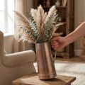 Vintažinė dekoratyvinė vaza su vario imitacija, kaimiškas dekoratyvinis ąsotis džiovintoms gėlėms ir dirbtiniams augalams, aukštis 36 cm, plotis 21 cm | Floristik24.lt