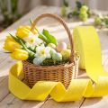Veltinio juostelė geltona dekoratyvinė juostelė 7,5cm 5m | Floristik24.lt