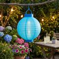 Žibintas LED su saulės baterija 20cm mėlynas | Floristik24.lt