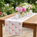 Dekoratyvinis audinys flamingo baltai rožinis 30cm x 3m | Floristik24.lt