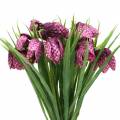Floristik24 Šachmatų lentos gėlės Fritillaria dirbtinė violetinė 29cm 6vnt