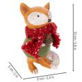 Dekoratyvinė lapė su skarele ir pušies kankorėžiu, 10 cm, 2 vnt. | Floristik24.lt