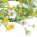 Floristik24 Gėlių vainikas su medžio anemonais baltas, geltonas Ø30cm