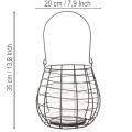 Sodo žibintas su stikliniu žvakidės laikikliu, juodas, Ø20cm, aukštis18.5cm | Floristik24.lt