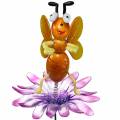 Floristik24 Gėlė bitė ant gėlės su metalinėmis spyruoklėmis oranžinė, violetinė H74cm