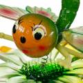 Floristik24 Dekoratyvinis kištukinis drugelis ir gėlė su metalinėmis spyruoklėmis žalia, oranžinė H70cm