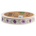 Floristik24 Dovanų kaspinas gėlės medvilninis kaspinas violetinis baltas 15mm 20m