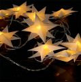 Floristik24 Girliandas su popierinėmis žvaigždėmis 12 šviesų šiltai baltos spalvos 220cm