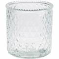 Floristik24 Dekoratyvinio stiklo deimantinio stiklo vaza skaidri gėlių vaza 2vnt