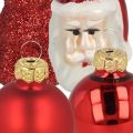 Floristik24 Mini kalėdinės dekoracijos figūrėlės ir rutuliukai stiklo asorti 3cm 9vnt
