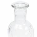 Floristik24 Dekoratyvinis stiklinis butelis su grioveliais skaidrus Ø7,5cm H19cm 6 vnt