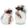 Floristik24 Stikliniai buteliai su kalėdinėmis dekoracijomis 2vnt