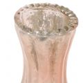 Floristik24 Stiklinė vaza valstietiška sidabrinė rožinė H11cm 6vnt