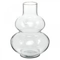 Floristik24 Stiklinė vaza apvali gėlių vaza dekoratyvinė vaza skaidraus stiklo Ø16cm H23cm