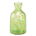 Floristik24 Stiklinė vaza stiklinė dekoratyvinė gėlių vaza žalia geltona Ø10cm H18cm