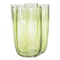 Floristik24 Stiklinė vaza žalia vaza gėlių dekoratyvinė vaza Ø15cm H20cm