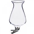 Floristik24 Stiklinė vaza tulpė su segtuku Ø5,9cm H11cm skaidri 4vnt
