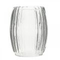 Floristik24 Stiklinė vaza su grioveliais, skaidraus stiklo žibintuvėlis H15cm Ø11,5cm