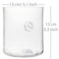 Floristik24 Cilindrinė stiklo vaza Crackle skaidri, matinė Ø13cm H13,5cm