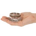 Stiklinės žvakučių laikikliai su dekoratyviniu metaliniu kraštu, 6 cm, 4 vnt. | Floristik24.lt