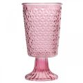 Floristik24 Žvakės puodelis, puodelio stiklas, žibintas, stiklo apdaila Ø10cm H18,5cm