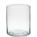 Floristik24 Apvali stiklo vaza, skaidraus stiklo cilindras Ø9cm H10,5cm