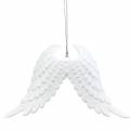 Floristik24 Kalėdų eglutės papuošimai angelo sparneliai blizga baltai 16cm 12vnt