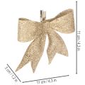 Blizgantis kaspinėlis, dekoratyvinis kaspinėlis, auksinis su segtuku, 11 cm, 4 vnt. | Floristik24.lt