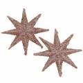 Floristik24 Žvaigždžių blizgučiai rožinis auksas 10cm 12vnt