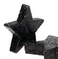 Floristik24 Blizgančios žvaigždės juodos 4-5cm 40vnt