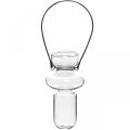 Floristik24 Mini stiklinės vazos pakabinamos vaza metalinis laikiklis stiklo apdaila H10,5cm 4vnt