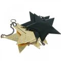 Floristik24 Kalėdų puošmena žvaigždės pakabukas auksinis juodas 5 žvaigždutės 78cm