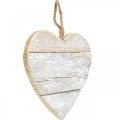 Širdelė pagaminta iš medžio, dekoratyvinė širdelė pakabinimui, širdelė deko balta 20cm