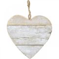 Širdelė pagaminta iš medžio, dekoratyvinė širdelė pakabinimui, širdies puošmena balta 24cm