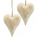 Širdelė iš medžio, dekoratyvinė širdelė pakabinimui, širdelės puošmena H16cm 2vnt