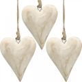 Floristik24 Širdelė iš medžio, dekoratyvinė širdelė pakabinimui, širdelės puošmena H13cm 4vnt