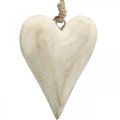 Floristik24 Širdelė iš medžio, dekoratyvinė širdelė pakabinimui, širdelės puošmena H13cm 4vnt