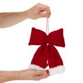 Dekoratyvinis flanelinis kaspinėlis su pliušiniu apvadu pakabinimui, 25 cm | Floristik24.lt
