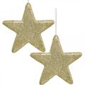 Floristik24 Kalėdinės dekoracijos žvaigždės pakabukas auksiniai blizgučiai 18,5cm 4vnt