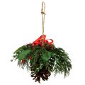 Floristik24 Kalėdinė kabykla su kūgiais ir uogomis 16cm