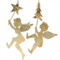 Floristik24 Angelų pakabukas auksinis, Kalėdų angelo puošmena H20/21,5cm 4vnt