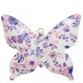Dekoratyviniai drugeliai metaliniai pakabinami papuošimai violetinė 12×10cm 3vnt