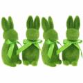Floristik24 Bunny flocked green 16cm 4vnt