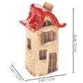 Keraminių namelių dekoracijų rinkinys, maži nameliai su raudonu stogu, 8 cm, 2 vnt. | Floristik24.lt